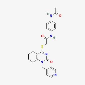 molecular formula C24H25N5O3S B2875142 N-(4-acetamidophenyl)-2-((2-oxo-1-(pyridin-4-ylmethyl)-1,2,5,6,7,8-hexahydroquinazolin-4-yl)thio)acetamide CAS No. 941941-20-4