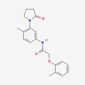 molecular formula C20H22N2O3 B2875143 N-[4-methyl-3-(2-oxopyrrolidin-1-yl)phenyl]-2-(2-methylphenoxy)acetamide CAS No. 941889-88-9