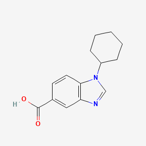 molecular formula C14H16N2O2 B2875163 1-Cyclohexylbenzodiazole-5-carboxylic acid 
