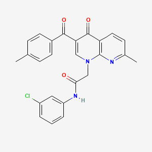 molecular formula C25H20ClN3O3 B2875165 N-(3-chlorophenyl)-2-[7-methyl-3-(4-methylbenzoyl)-4-oxo-1,4-dihydro-1,8-naphthyridin-1-yl]acetamide CAS No. 894907-82-5