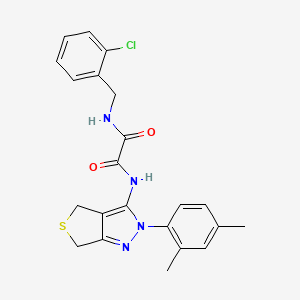 molecular formula C22H21ClN4O2S B2875169 N'-[(2-chlorophenyl)methyl]-N-[2-(2,4-dimethylphenyl)-2H,4H,6H-thieno[3,4-c]pyrazol-3-yl]ethanediamide CAS No. 899952-40-0