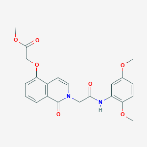 molecular formula C22H22N2O7 B2875179 methyl 2-[(2-{[(2,5-dimethoxyphenyl)carbamoyl]methyl}-1-oxo-1,2-dihydroisoquinolin-5-yl)oxy]acetate CAS No. 868225-14-3