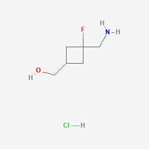 molecular formula C6H13ClFNO B2875186 [3-(Aminomethyl)-3-fluorocyclobutyl]methanol;hydrochloride CAS No. 2344685-62-5