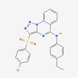 molecular formula C23H18BrN5O2S B2875198 3-(4-Bromobenzenesulfonyl)-N-(4-ethylphenyl)-[1,2,3]triazolo[1,5-A]quinazolin-5-amine CAS No. 892273-32-4