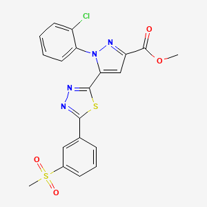 methyl 1-(2-chlorophenyl)-5-(5-(3-(methylsulfonyl)phenyl)-1,3,4-thiadiazol-2-yl)-1H-pyrazole-3-carboxylate