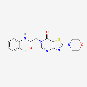 molecular formula C17H16ClN5O3S B2875257 N-(2-chlorophenyl)-2-[2-(morpholin-4-yl)-7-oxo-6H,7H-[1,3]thiazolo[4,5-d]pyrimidin-6-yl]acetamide CAS No. 1223946-27-7
