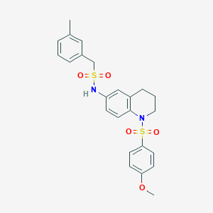 molecular formula C24H26N2O5S2 B2875303 N-(1-((4-methoxyphenyl)sulfonyl)-1,2,3,4-tetrahydroquinolin-6-yl)-1-(m-tolyl)methanesulfonamide CAS No. 1172324-86-5