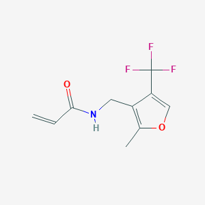 molecular formula C10H10F3NO2 B2875359 N-{[2-methyl-4-(trifluoromethyl)furan-3-yl]methyl}prop-2-enamide CAS No. 2361656-95-1