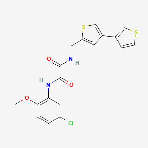 molecular formula C18H15ClN2O3S2 B2875372 N-({[3,3'-bithiophene]-5-yl}methyl)-N'-(5-chloro-2-methoxyphenyl)ethanediamide CAS No. 2379986-90-8