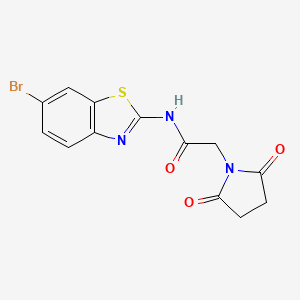 molecular formula C13H10BrN3O3S B2875396 N-(6-bromo-1,3-benzothiazol-2-yl)-2-(2,5-dioxopyrrolidin-1-yl)acetamide CAS No. 304003-68-7
