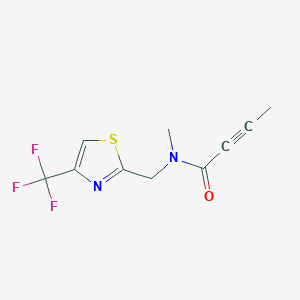 molecular formula C10H9F3N2OS B2875415 N-Methyl-N-[[4-(trifluoromethyl)-1,3-thiazol-2-yl]methyl]but-2-ynamide CAS No. 2411241-56-8