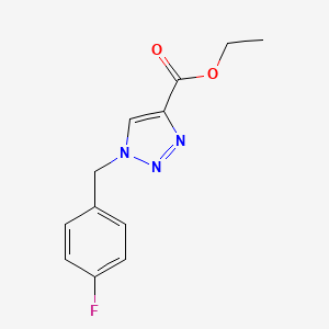 molecular formula C12H12FN3O2 B2875455 ethyl 1-[(4-fluorophenyl)methyl]-1H-1,2,3-triazole-4-carboxylate CAS No. 491868-03-2