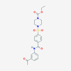 molecular formula C22H25N3O6S B2875481 ethyl 4-{4-[(3-acetylphenyl)carbamoyl]benzenesulfonyl}piperazine-1-carboxylate CAS No. 399001-26-4