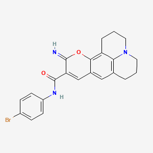 molecular formula C22H20BrN3O2 B2875506 N-(4-bromophenyl)-4-imino-3-oxa-13-azatetracyclo[7.7.1.0^{2,7}.0^{13,17}]heptadeca-1,5,7,9(17)-tetraene-5-carboxamide CAS No. 902507-57-7