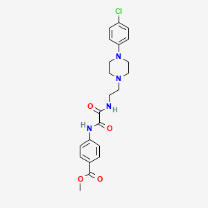 molecular formula C22H25ClN4O4 B2875524 Methyl 4-(2-((2-(4-(4-chlorophenyl)piperazin-1-yl)ethyl)amino)-2-oxoacetamido)benzoate CAS No. 1049397-62-7