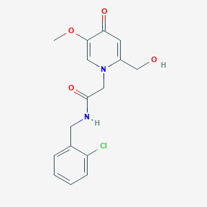 molecular formula C16H17ClN2O4 B2875526 N-(2-chlorobenzyl)-2-(2-(hydroxymethyl)-5-methoxy-4-oxopyridin-1(4H)-yl)acetamide CAS No. 941916-25-2