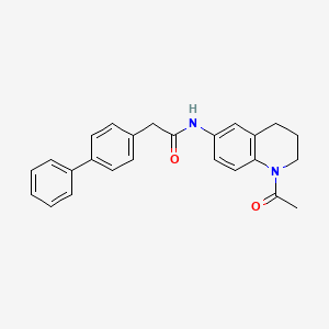 molecular formula C25H24N2O2 B2875527 N-(1-acetyl-1,2,3,4-tetrahydroquinolin-6-yl)-2-{[1,1'-biphenyl]-4-yl}acetamide CAS No. 941944-64-5