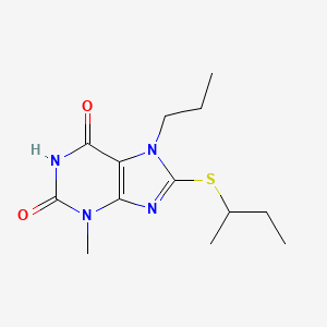 molecular formula C13H20N4O2S B2875571 8-(sec-butylthio)-3-methyl-7-propyl-3,7-dihydro-1H-purine-2,6-dione CAS No. 316361-77-0
