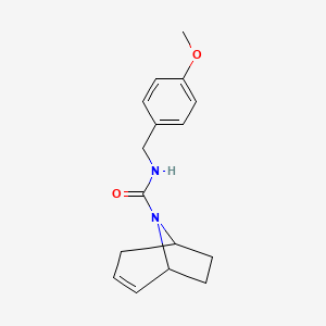 molecular formula C16H20N2O2 B2875593 N-[(4-Methoxyphenyl)methyl]-8-azabicyclo[3.2.1]oct-2-ene-8-carboxamide CAS No. 1797740-90-9