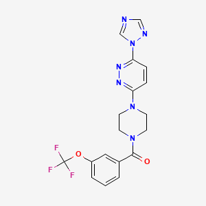 (4-(6-(1H-1,2,4-triazol-1-yl)pyridazin-3-yl)piperazin-1-yl)(3-(trifluoromethoxy)phenyl)methanone