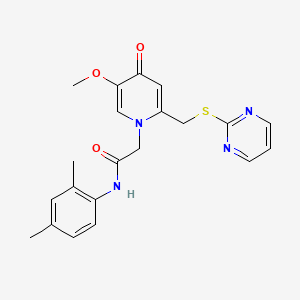 N-(2,4-dimethylphenyl)-2-(5-methoxy-4-oxo-2-((pyrimidin-2-ylthio)methyl)pyridin-1(4H)-yl)acetamide