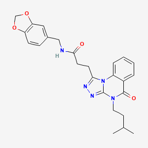 N-(1,3-benzodioxol-5-ylmethyl)-3-[4-(3-methylbutyl)-5-oxo-4,5-dihydro[1,2,4]triazolo[4,3-a]quinazolin-1-yl]propanamide