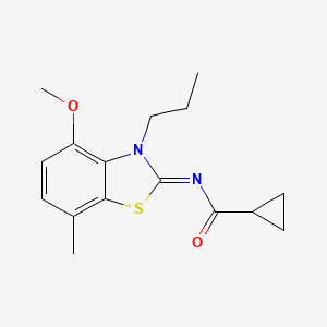 N-(4-methoxy-7-methyl-3-propyl-1,3-benzothiazol-2-ylidene)cyclopropanecarboxamide