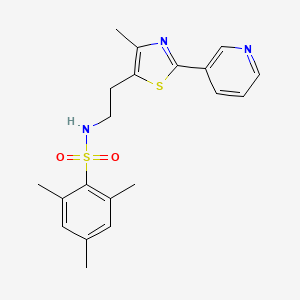 2,4,6-trimethyl-N-[2-(4-methyl-2-pyridin-3-yl-1,3-thiazol-5-yl)ethyl]benzenesulfonamide