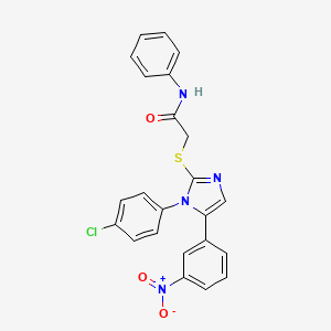 2-((1-(4-chlorophenyl)-5-(3-nitrophenyl)-1H-imidazol-2-yl)thio)-N-phenylacetamide