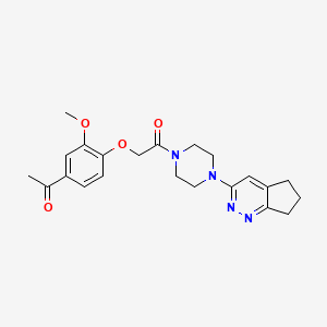 2-(4-acetyl-2-methoxyphenoxy)-1-(4-(6,7-dihydro-5H-cyclopenta[c]pyridazin-3-yl)piperazin-1-yl)ethanone