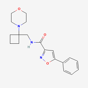 molecular formula C19H23N3O3 B2875634 N-{[1-(morpholin-4-yl)cyclobutyl]methyl}-5-phenyl-1,2-oxazole-3-carboxamide CAS No. 2380168-74-9