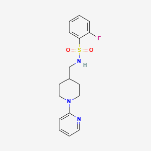 2-fluoro-N-((1-(pyridin-2-yl)piperidin-4-yl)methyl)benzenesulfonamide