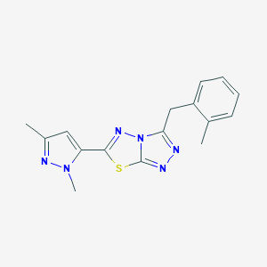 molecular formula C16H16N6S B287565 6-(1,3-dimethyl-1H-pyrazol-5-yl)-3-(2-methylbenzyl)[1,2,4]triazolo[3,4-b][1,3,4]thiadiazole 