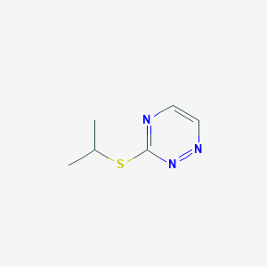 molecular formula C6H9N3S B2875658 3-Isopropylthio-1,2,4-triazine CAS No. 187099-43-0
