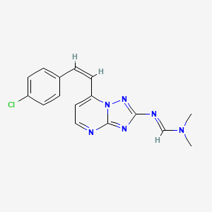 (E)-N'-{7-[(Z)-2-(4-chlorophenyl)ethenyl]-[1,2,4]triazolo[1,5-a]pyrimidin-2-yl}-N,N-dimethylmethanimidamide
