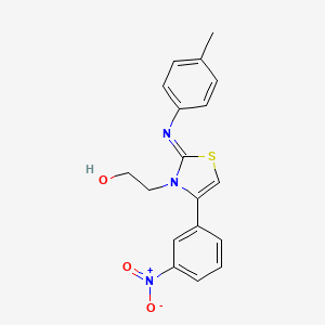 (Z)-2-(4-(3-nitrophenyl)-2-(p-tolylimino)thiazol-3(2H)-yl)ethanol