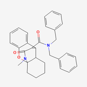 molecular formula C31H32N2O3 B2875683 N,N-dibenzyl-13-methyl-12-oxo-1,2,3,4,9,9a-hexahydro-4a,9-(epiminoethano)xanthene-11-carboxamide CAS No. 1024521-44-5