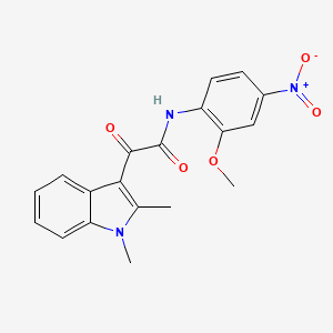 molecular formula C19H17N3O5 B2875689 2-(1,2-dimethyl-1H-indol-3-yl)-N-(2-methoxy-4-nitrophenyl)-2-oxoacetamide CAS No. 862831-82-1