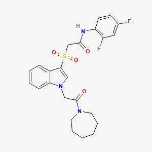 2-((1-(2-(azepan-1-yl)-2-oxoethyl)-1H-indol-3-yl)sulfonyl)-N-(2,4-difluorophenyl)acetamide