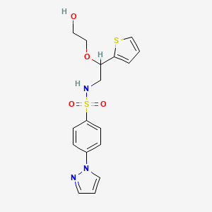 N-(2-(2-hydroxyethoxy)-2-(thiophen-2-yl)ethyl)-4-(1H-pyrazol-1-yl)benzenesulfonamide
