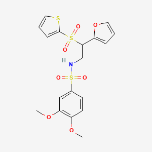 N-[2-(2-furyl)-2-(2-thienylsulfonyl)ethyl]-3,4-dimethoxybenzenesulfonamide