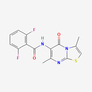 molecular formula C15H11F2N3O2S B2875708 N-(3,7-dimethyl-5-oxo-5H-thiazolo[3,2-a]pyrimidin-6-yl)-2,6-difluorobenzamide CAS No. 946222-89-5