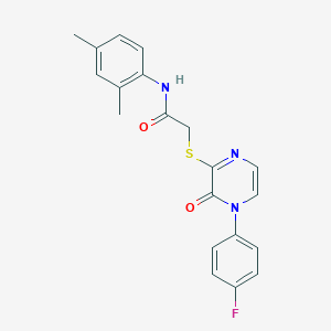 molecular formula C20H18FN3O2S B2875715 N-(2,4-dimethylphenyl)-2-{[4-(4-fluorophenyl)-3-oxo-3,4-dihydropyrazin-2-yl]sulfanyl}acetamide CAS No. 895104-45-7
