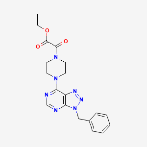 molecular formula C19H21N7O3 B2875723 ethyl 2-(4-(3-benzyl-3H-[1,2,3]triazolo[4,5-d]pyrimidin-7-yl)piperazin-1-yl)-2-oxoacetate CAS No. 920391-52-2