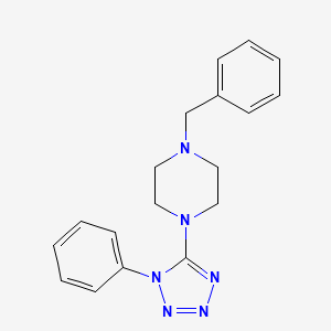 molecular formula C18H20N6 B2875727 1-benzyl-4-(1-phenyl-1H-1,2,3,4-tetrazol-5-yl)piperazine CAS No. 339105-36-1