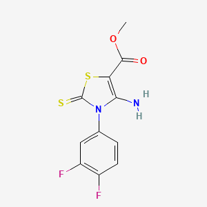 molecular formula C11H8F2N2O2S2 B2875735 methyl 4-amino-3-(3,4-difluorophenyl)-2-sulfanylidene-2,3-dihydro-1,3-thiazole-5-carboxylate CAS No. 688337-81-7