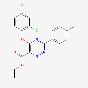 molecular formula C19H15Cl2N3O3 B2875744 Ethyl 5-(2,4-dichlorophenoxy)-3-(4-methylphenyl)-1,2,4-triazine-6-carboxylate CAS No. 338966-16-8