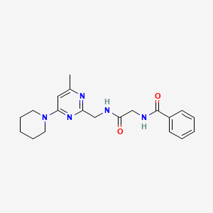 molecular formula C20H25N5O2 B2875750 N-{[4-METHYL-6-(PIPERIDIN-1-YL)PYRIMIDIN-2-YL]METHYL}-2-(PHENYLFORMAMIDO)ACETAMIDE CAS No. 1797249-18-3