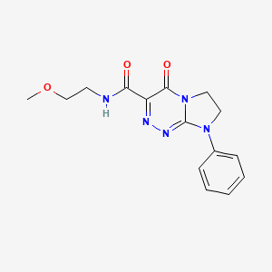 molecular formula C15H17N5O3 B2875751 N-(2-methoxyethyl)-4-oxo-8-phenyl-4H,6H,7H,8H-imidazo[2,1-c][1,2,4]triazine-3-carboxamide CAS No. 946229-02-3