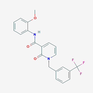N-(2-methoxyphenyl)-2-oxo-1-[[3-(trifluoromethyl)phenyl]methyl]pyridine-3-carboxamide